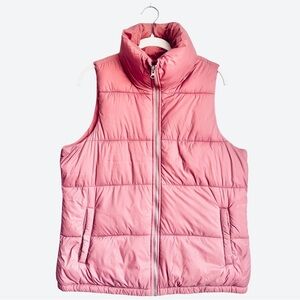 Old Navy Women's Dusty Rose Mauve Pink Puffer Vest‎ Size Medium EUC Cabincore